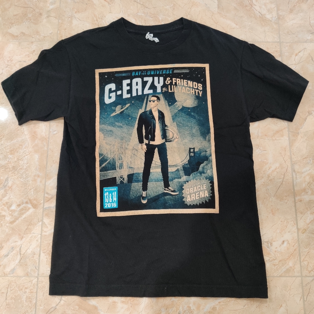 G-Eazy Bay to the Universe Tour Concert Merch Black T Shirt Oakland Bay Area
